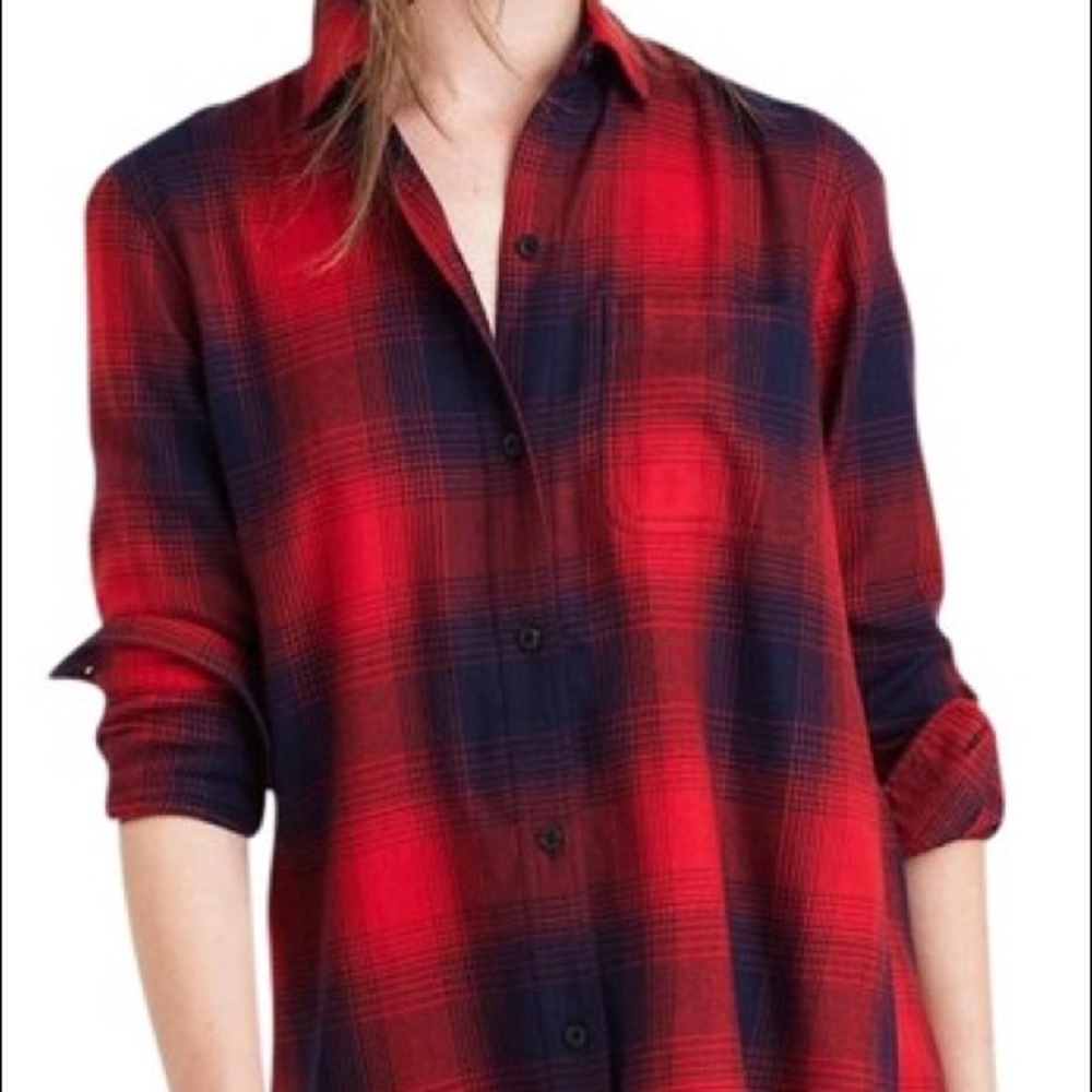 ✨SALE!✨ Madewell classic ex-boyfriend plaid shirt